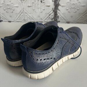 Cole Haan ZeroGrand Oxford Loafers Size 11 Blue/White Leather